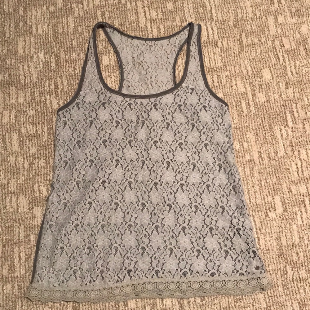 Abercrombie & Fitch grey lace tank